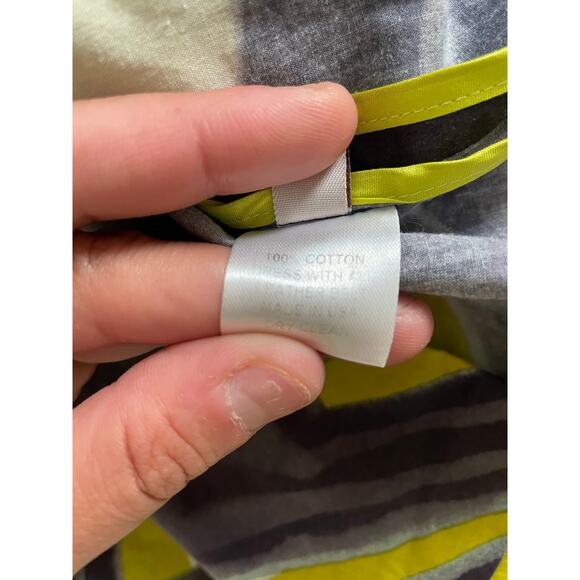 LELA ROSE 100% cotton watercolor abstract artsy green gray sheath dress - Picture 9 of 11